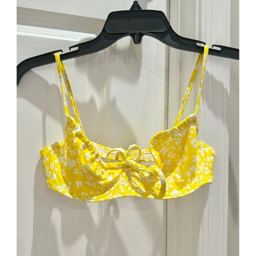 Aerie Yellow Floral Bikini Top